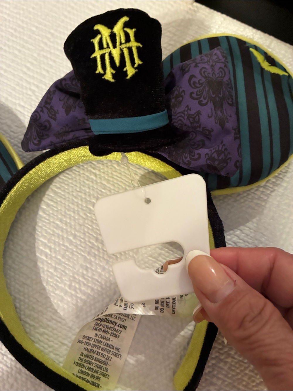 NWT Disney Mickey Ear Headband in Black and Teal with Lime Accents - Picture 2 of 4